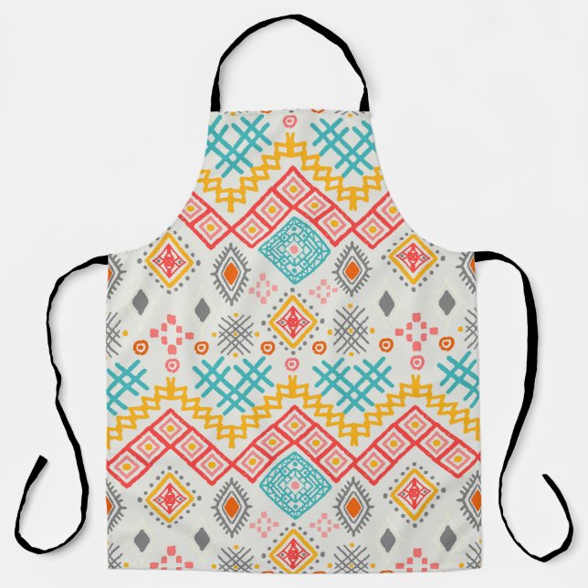Tribal art: boho geometric print. apron (Front)