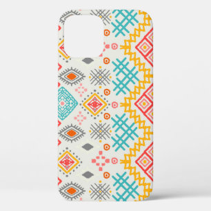 Tribal art: boho geometric print. iPhone 12 case