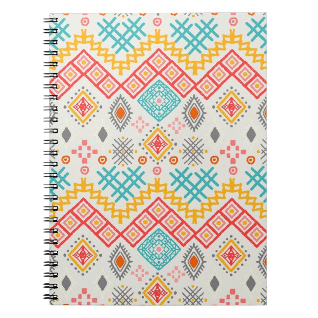 Tribal art: boho geometric print. notebook (Front)