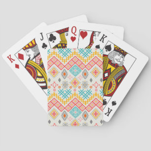 Tribal art: boho geometric print. playing cards