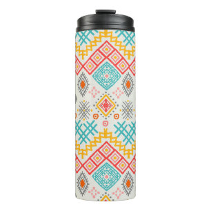 Tribal art: boho geometric print. thermal tumbler