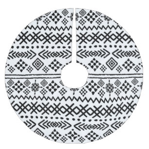 Tribal art boho: geometric seamless. brushed polyester tree skirt