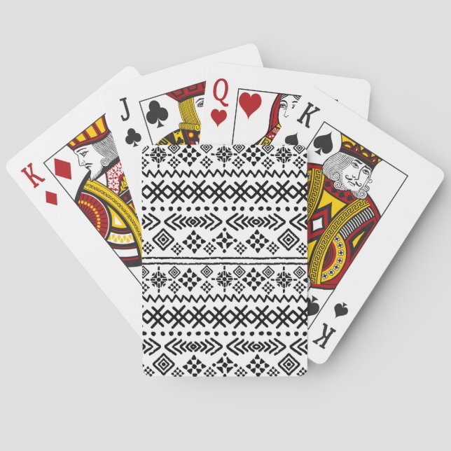 Tribal art boho: geometric seamless. playing cards (Back)
