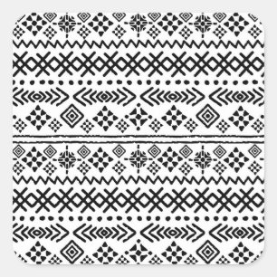 Tribal art boho: geometric seamless. square sticker