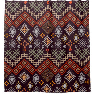 Tribal art boho seamless pattern shower curtain