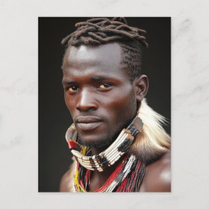 Tribal Art for an African Man Postcard