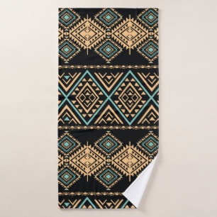 Tribal art pattern. Ethnic geometric print. Aztec  Bath Towel