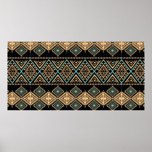 Tribal art pattern. Ethnic geometric print. Aztec  Poster