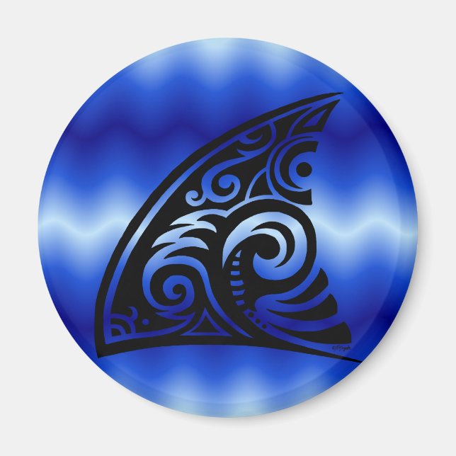 Tribal Art Shark Fin Magnet (Front)