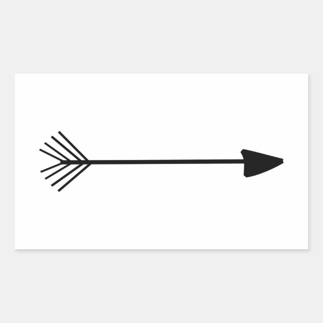 Tribal Art Single Black Arrow on Custom Background Rectangular Sticker (Front)