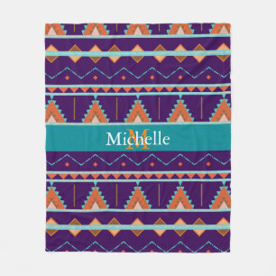 Tribal Aztec Bohemian Fleece Blanket