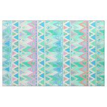 Tribal Aztec Chevron Light Pastel Teal Aqua Fabric