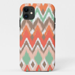 Tribal aztec chevron zig zag stripes ikat pattern iPhone 11 case