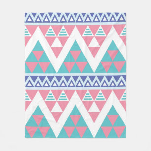 Tribal aztec colourful pattern fleece blanket