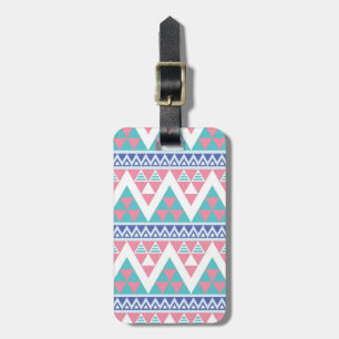 Tribal aztec colourful pattern luggage tag