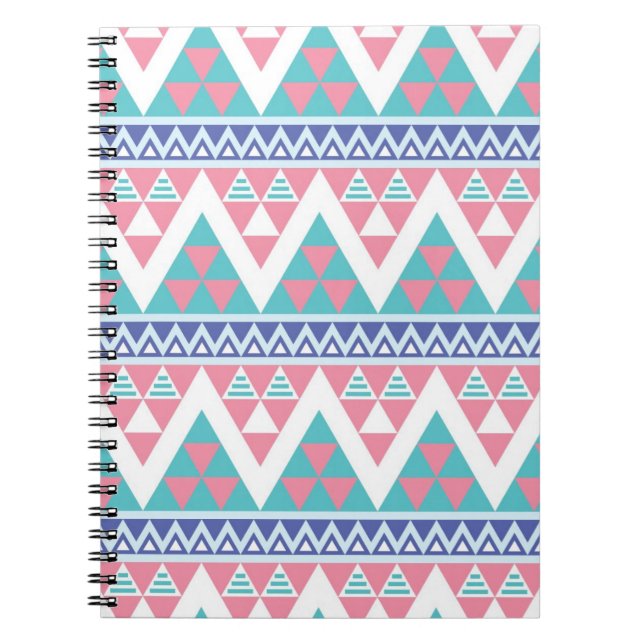 Tribal aztec colourful pattern notebook (Front)