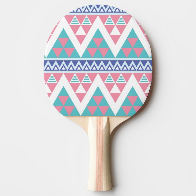 Tribal aztec colourful pattern ping pong paddle (Front)