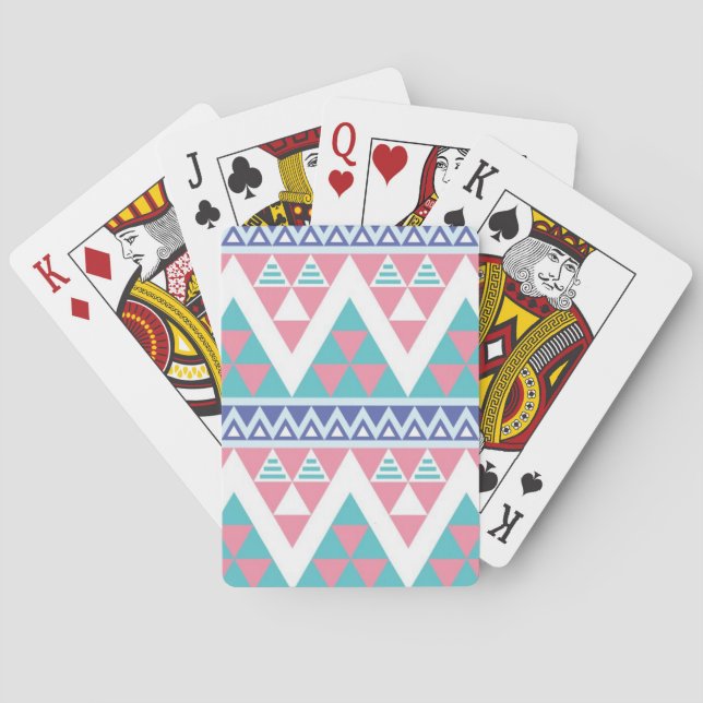 Tribal aztec colourful pattern playing cards (Back)