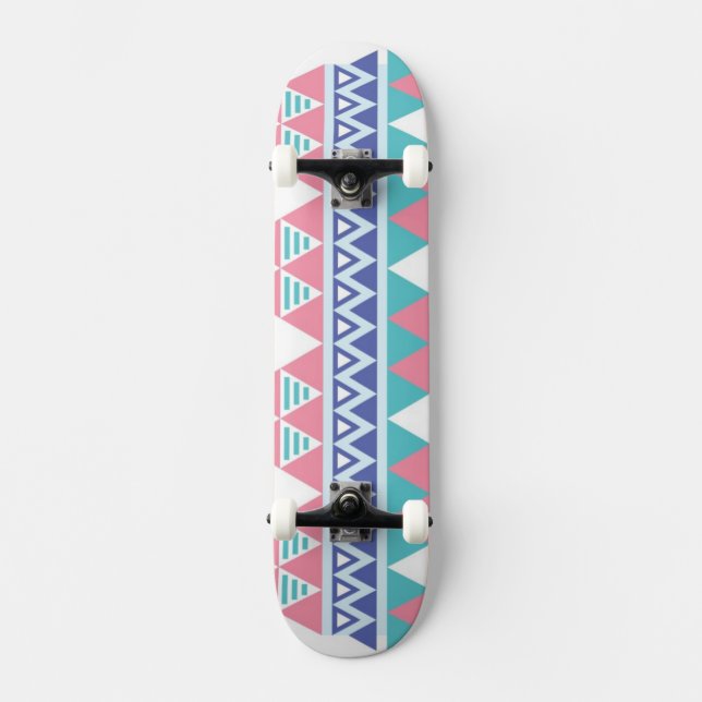 Tribal aztec colourful pattern skateboard (Front)