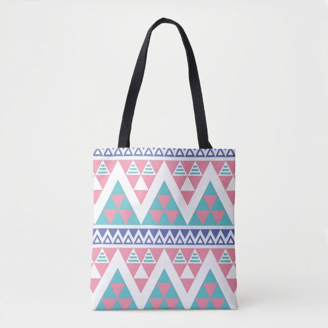 Tribal aztec colourful pattern tote bag (Front)