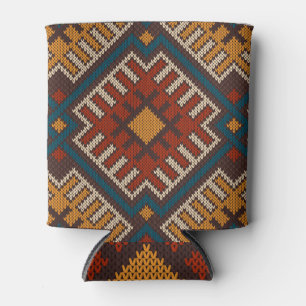 Tribal Aztec, knitted wool pattern. Can Cooler