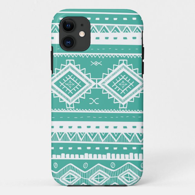 Tribal Aztec Lace Pattern (aquamarine) Case-Mate iPhone Case (Back)