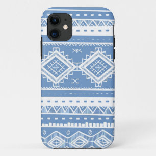 Tribal Aztec Lace Pattern (periwinkle blue) iPhone 11 Case