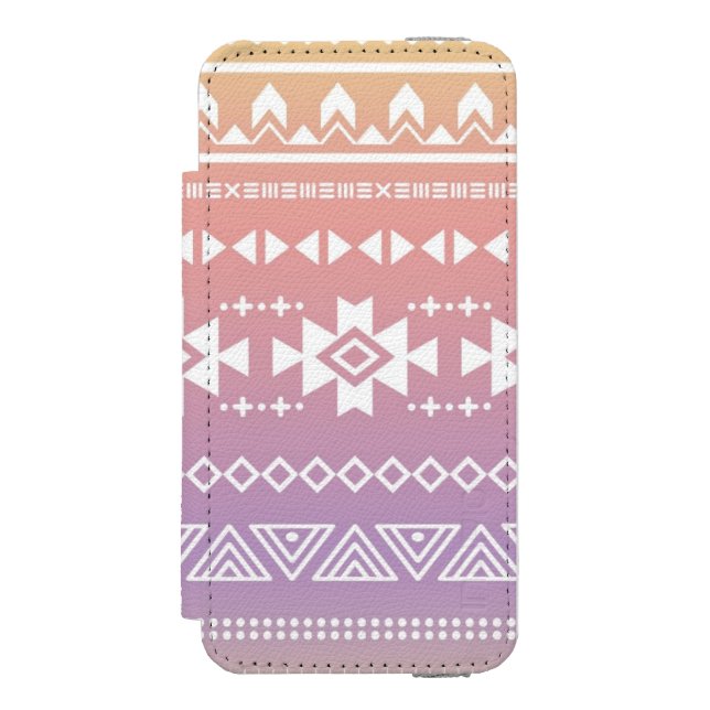 Tribal aztec ombre pattern incipio iPhone wallet case (Folio Front)