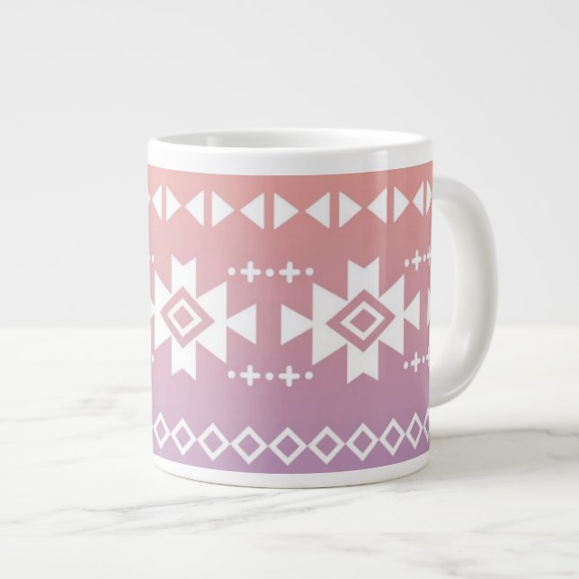 Tribal aztec ombre pattern large coffee mug (Front Right)