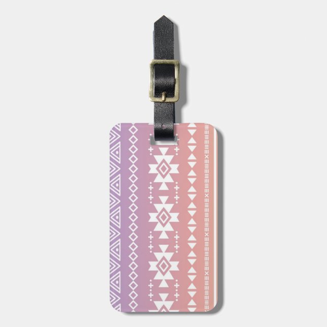 Tribal aztec ombre pattern luggage tag (Front Vertical)