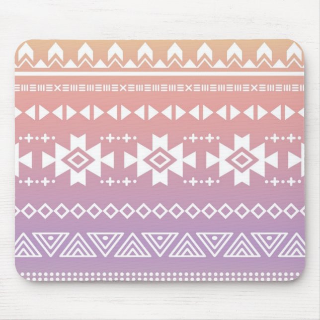 Tribal aztec ombre pattern mouse mat (Front)