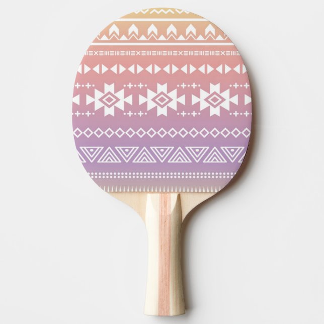 Tribal aztec ombre pattern ping pong paddle (Front)