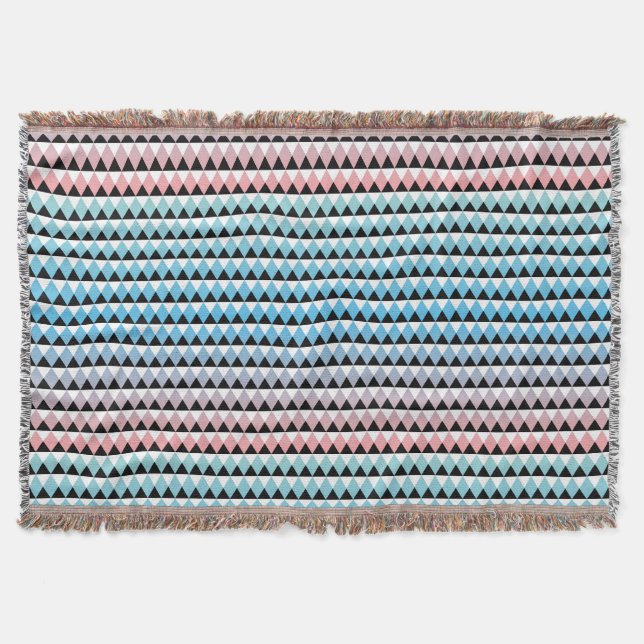 Tribal Aztec Ombre Pattern Throw Blanket (Front)