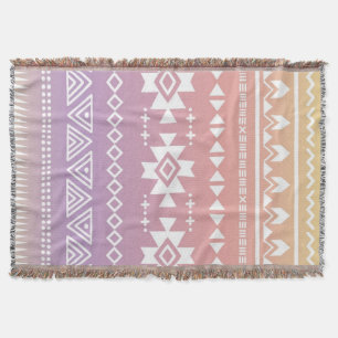 Tribal aztec ombre pattern throw blanket