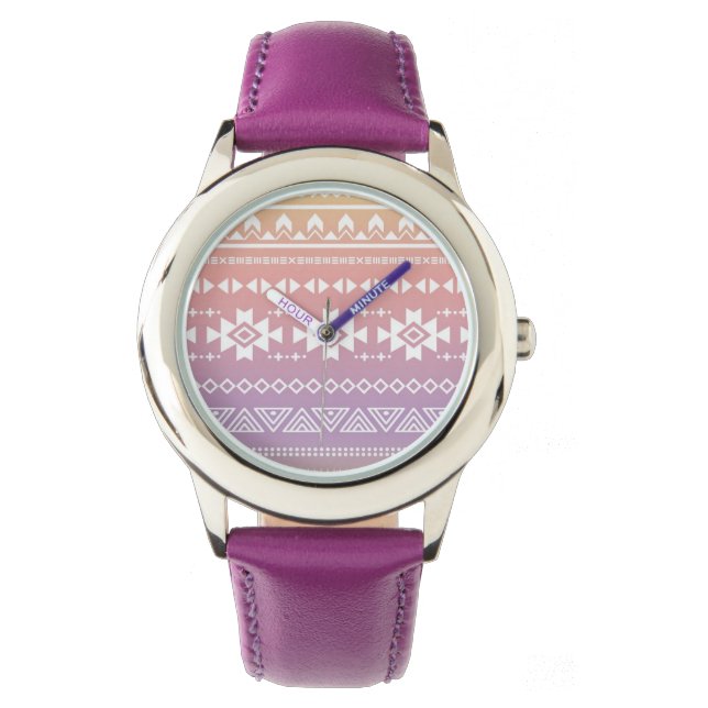 Tribal aztec ombre pattern watch (Front)