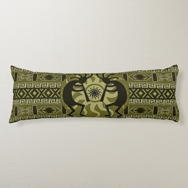 Tribal Aztec Pattern Kokopelli Southwestern Design Body Cushion (Front)