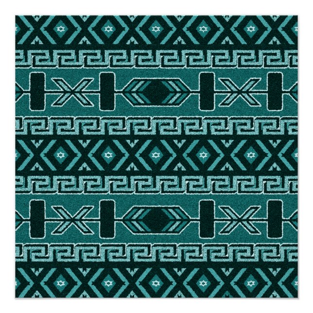 Tribal Aztec Pattern Southwest Design Poster (Front)
