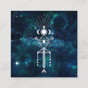 *~* Tribal Aztec Sacred Celestial Cosmic Shaman Square Business Card