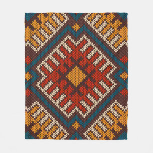 Tribal Aztec seamless pattern on the wool knitted Fleece Blanket