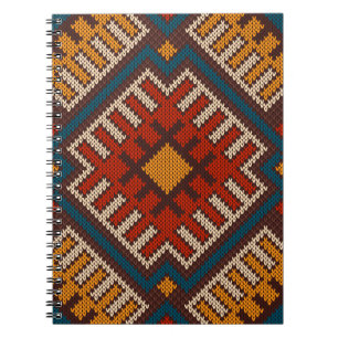 Tribal Aztec seamless pattern on the wool knitted  Notebook