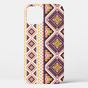 Tribal Aztec striped, geometric pattern. iPhone 12 Case