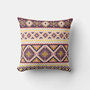 Tribal Aztec striped, geometric pattern. Cushion