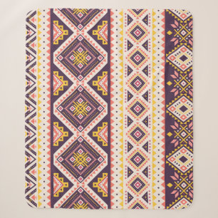 Tribal Aztec striped, geometric pattern. Sherpa Blanket