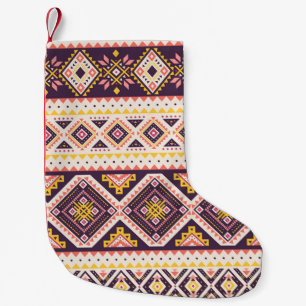 Tribal Aztec striped, geometric pattern. Small Christmas Stocking