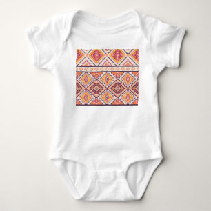 Tribal Aztec Striped Seamless Background Baby Bodysuit