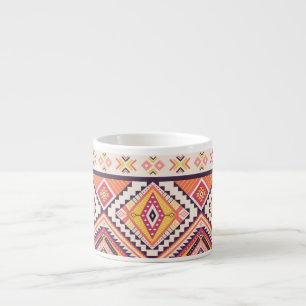 Tribal Aztec Striped Seamless Background Espresso Cup