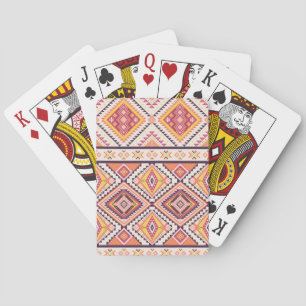Tribal Aztec Striped Seamless Background Playing Cards