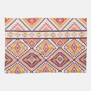 Tribal Aztec Striped Seamless Background Tea Towel