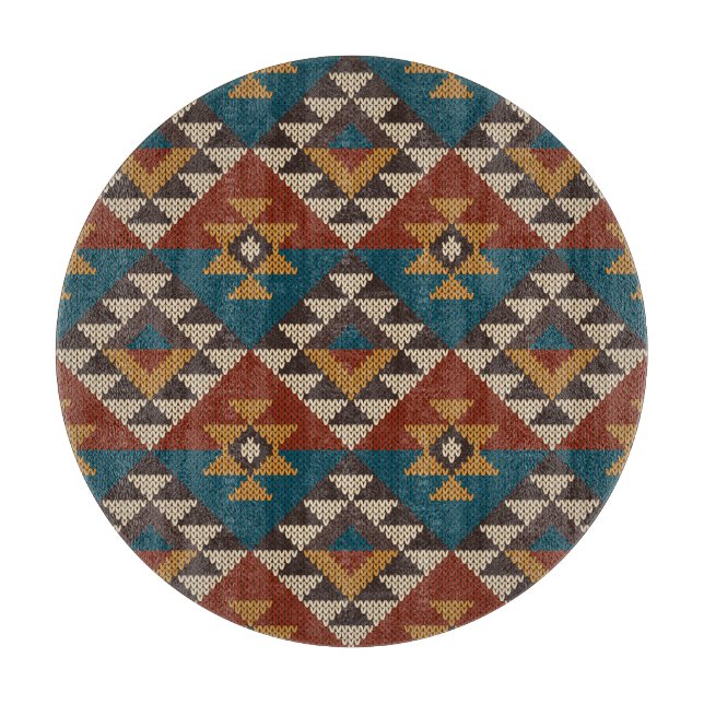 Tribal Aztec Wool Knitted Texture. Cutting Board (Front)