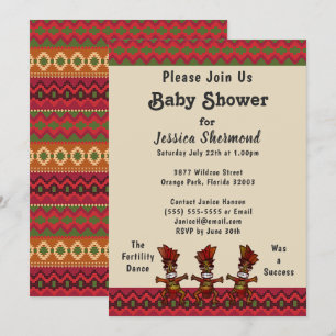 Tribal Baby Shower Abstract Fertility Dance Invitation